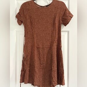 EUC New Lool Polka Dot Brown mini Dress Size 6